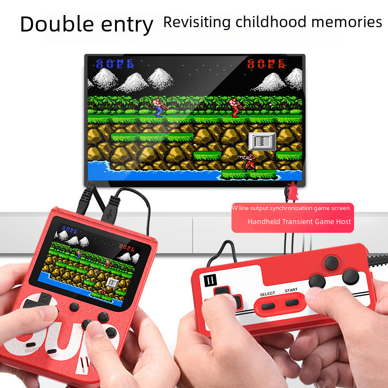 Mini Handheld Game – 400-in-1 Retro Console for Kids, Classic Double Player,Red