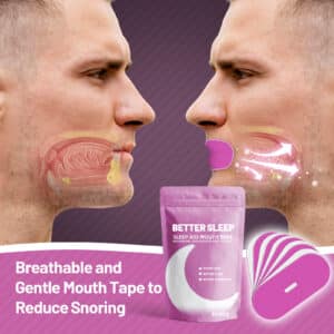 Visual comparison showing how breathable mouth tape for sleeping supports nasal breathing.