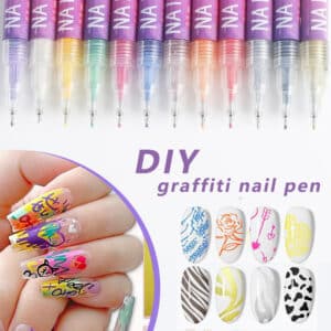 DIY graffiti nail art pen with fine tip used for drawing nail designs