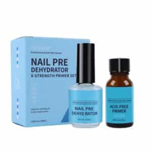 Nail primer and dehydrator set for acrylic and gel nails