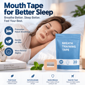 Mouth tape for sleeping with a 30-pack breath training tape