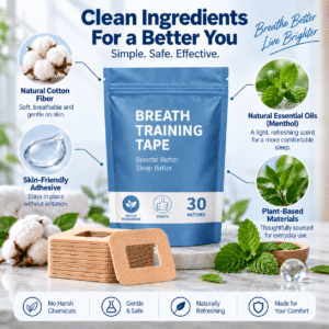 Mouth tape for sleeping ingredients and materials