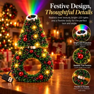Christmas projector light with festive design and LED lights