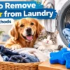 Blue reusable pet hair remover pad for laundry