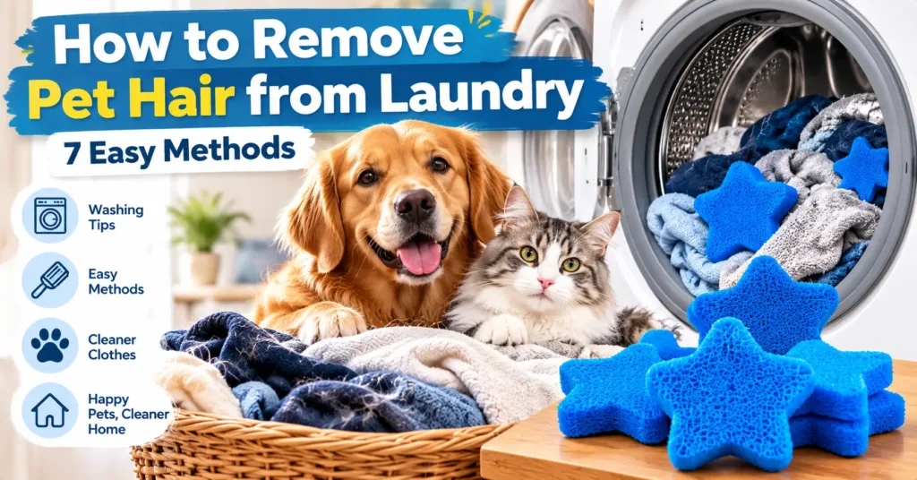 Blue reusable pet hair remover pad for laundry