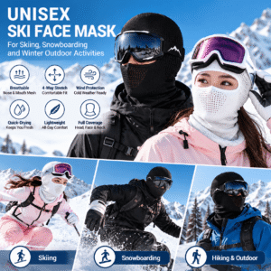 Unisex ski face mask for women and men skiing and snowboarding